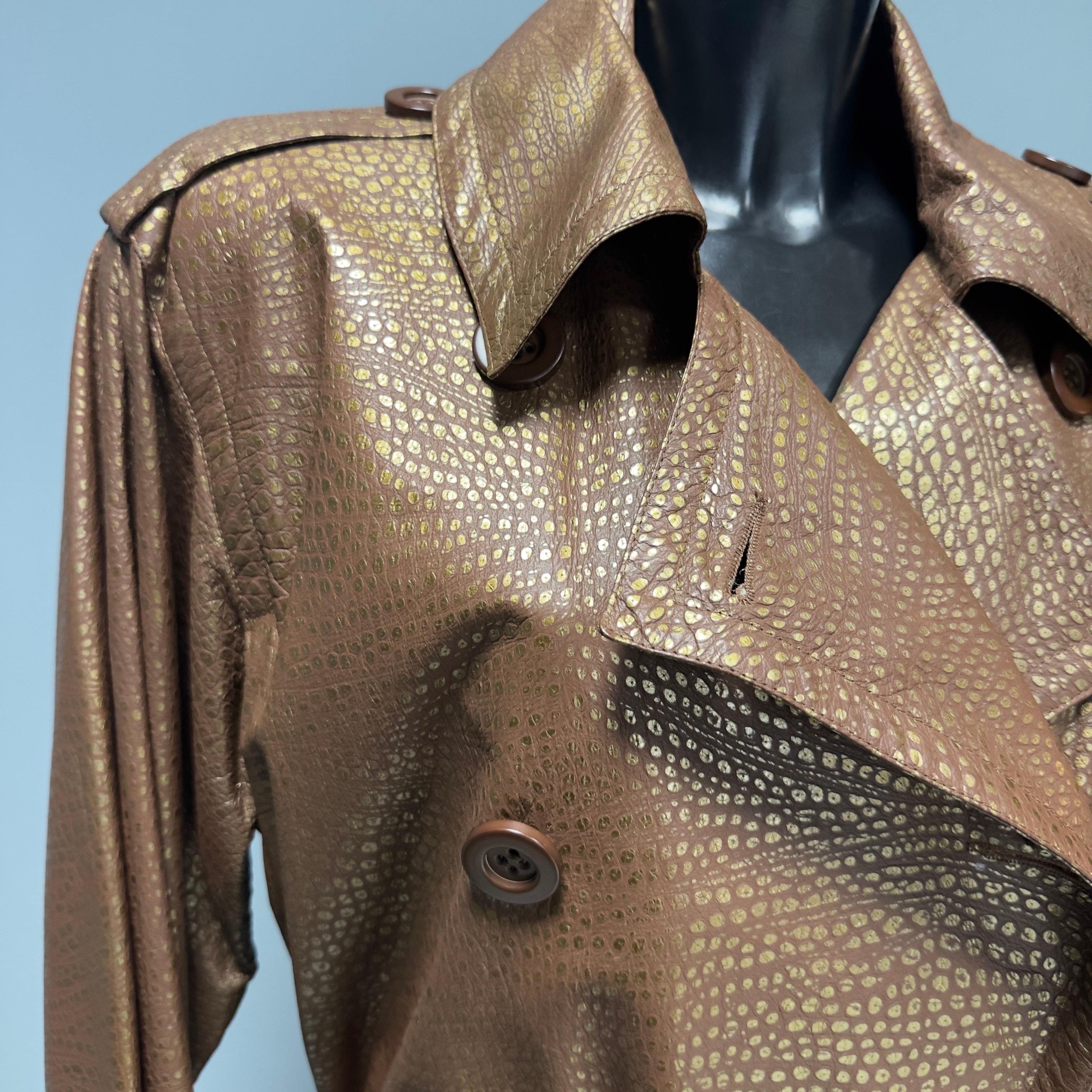 Trench in Pelle Yves Saint Laurent Rive Gauche  anni80 in ottime condizioni In Excellent Condition For Sale In Basaluzzo, IT