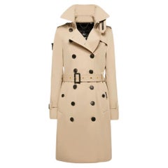 Trench London Double Collar Logo Cotton Trench Coat
