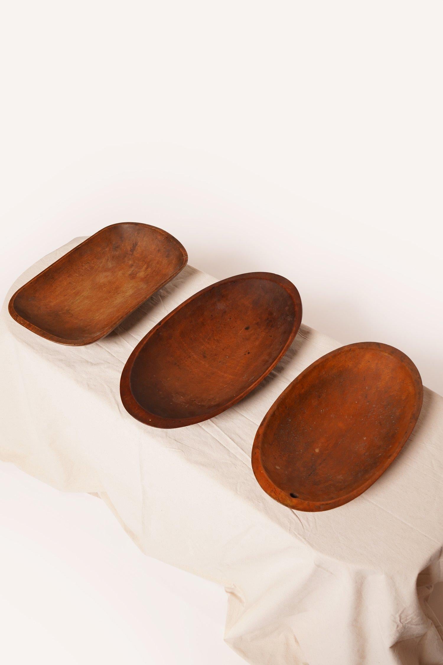 large wooden oval bowl