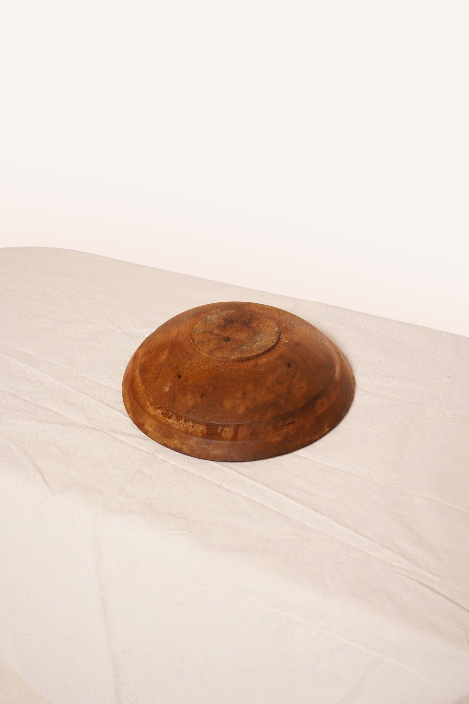 19th Century Trencher Round Wooden Dough Bowl