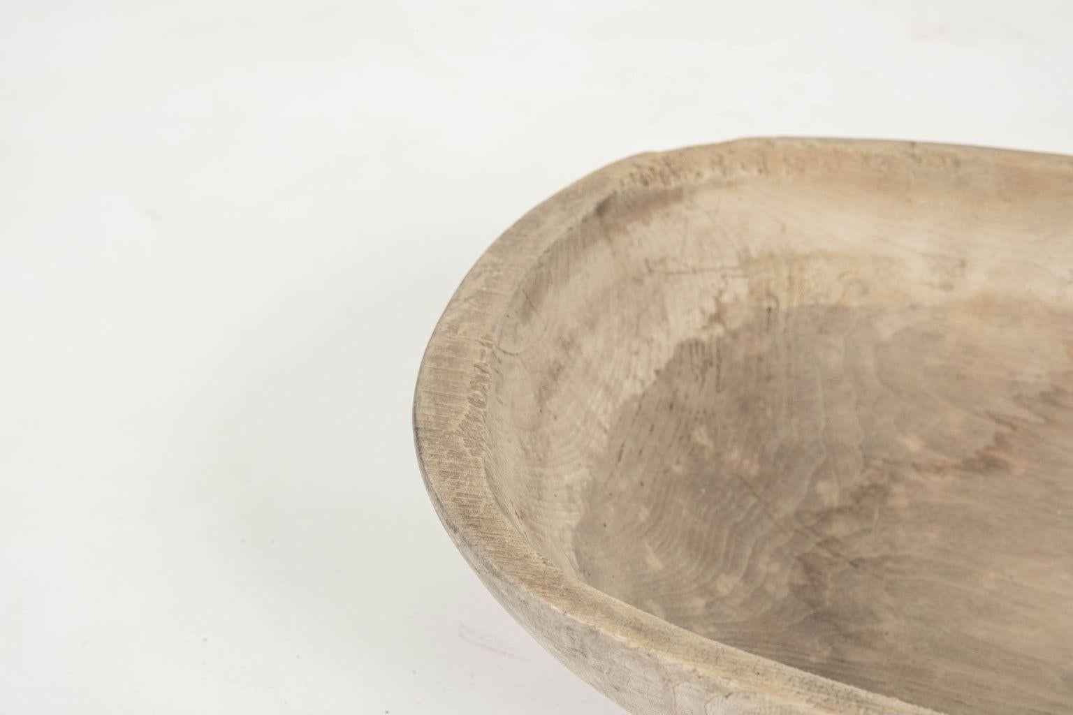 Pine Trencher-Shaped Rustic Swedish Dug Out Bowl For Sale