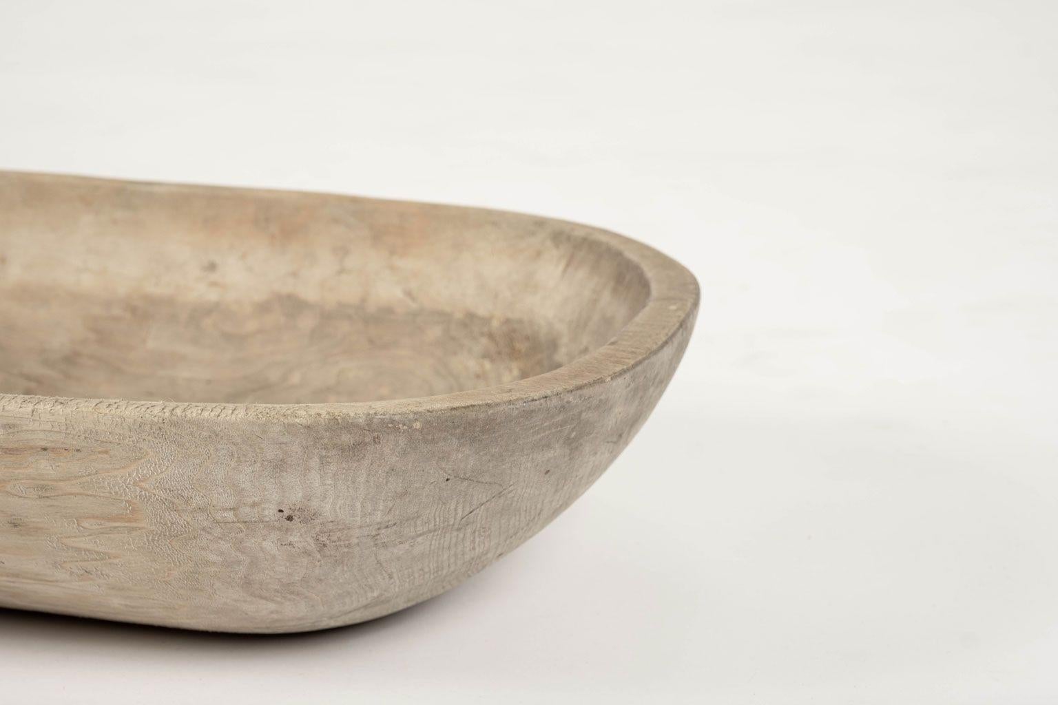 Trencher-Shaped Rustic Swedish Dug Out Bowl For Sale 1