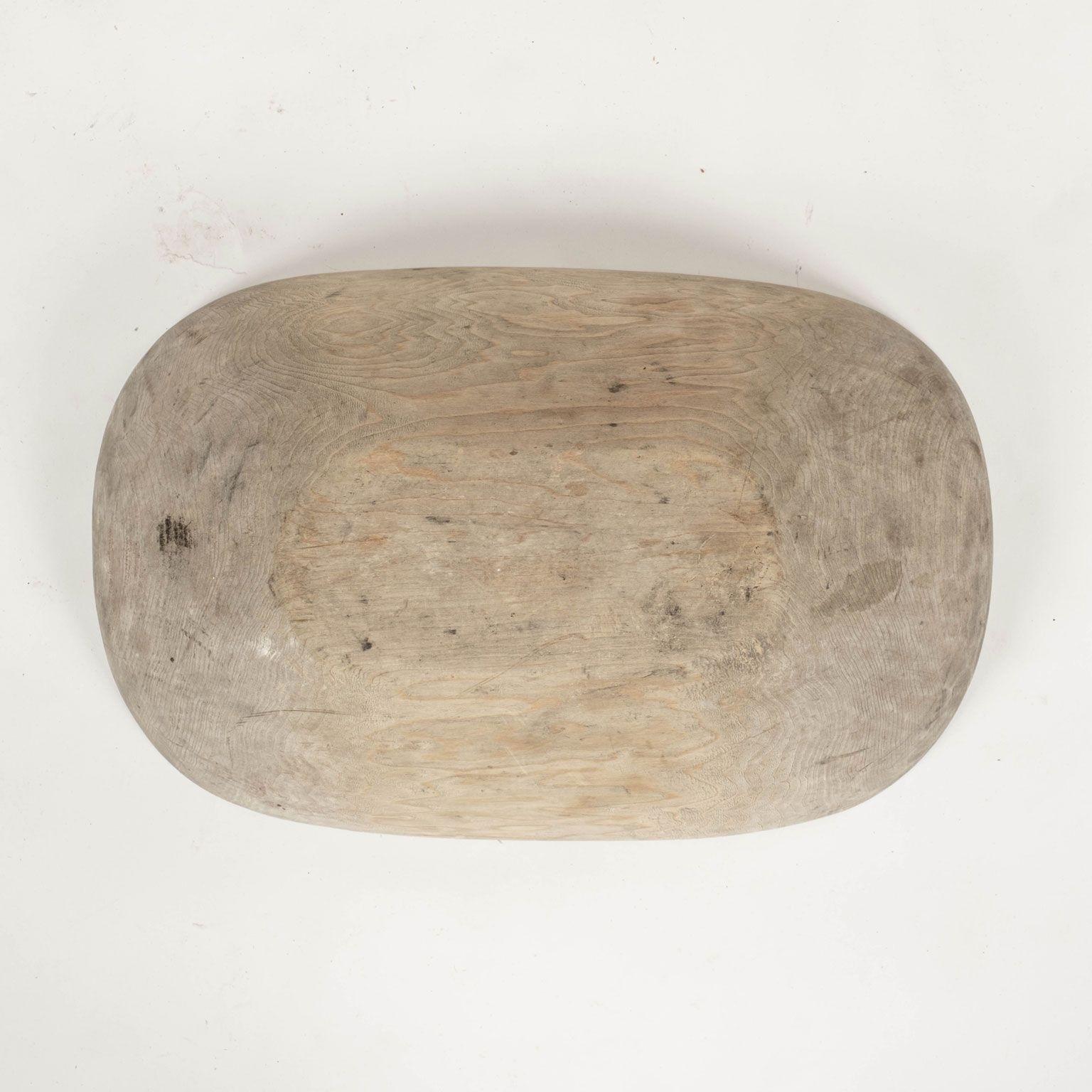 Trencher-Shaped Rustic Swedish Dug Out Bowl For Sale 2