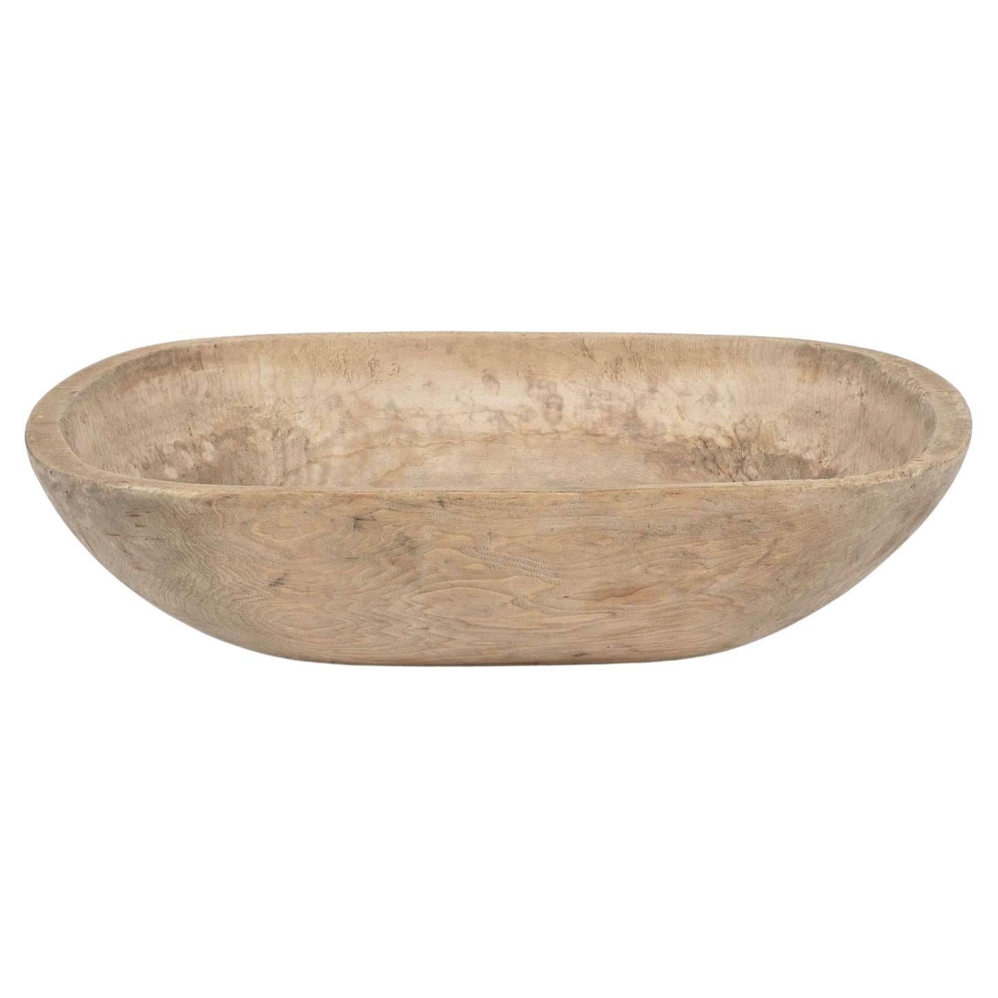 Trencher-Shaped Rustic Swedish Dug Out Bowl