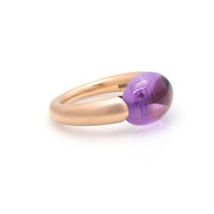 5.88 Carat Bubble Amethyst Ring Handcrafted in 14K Solid Rose Gold