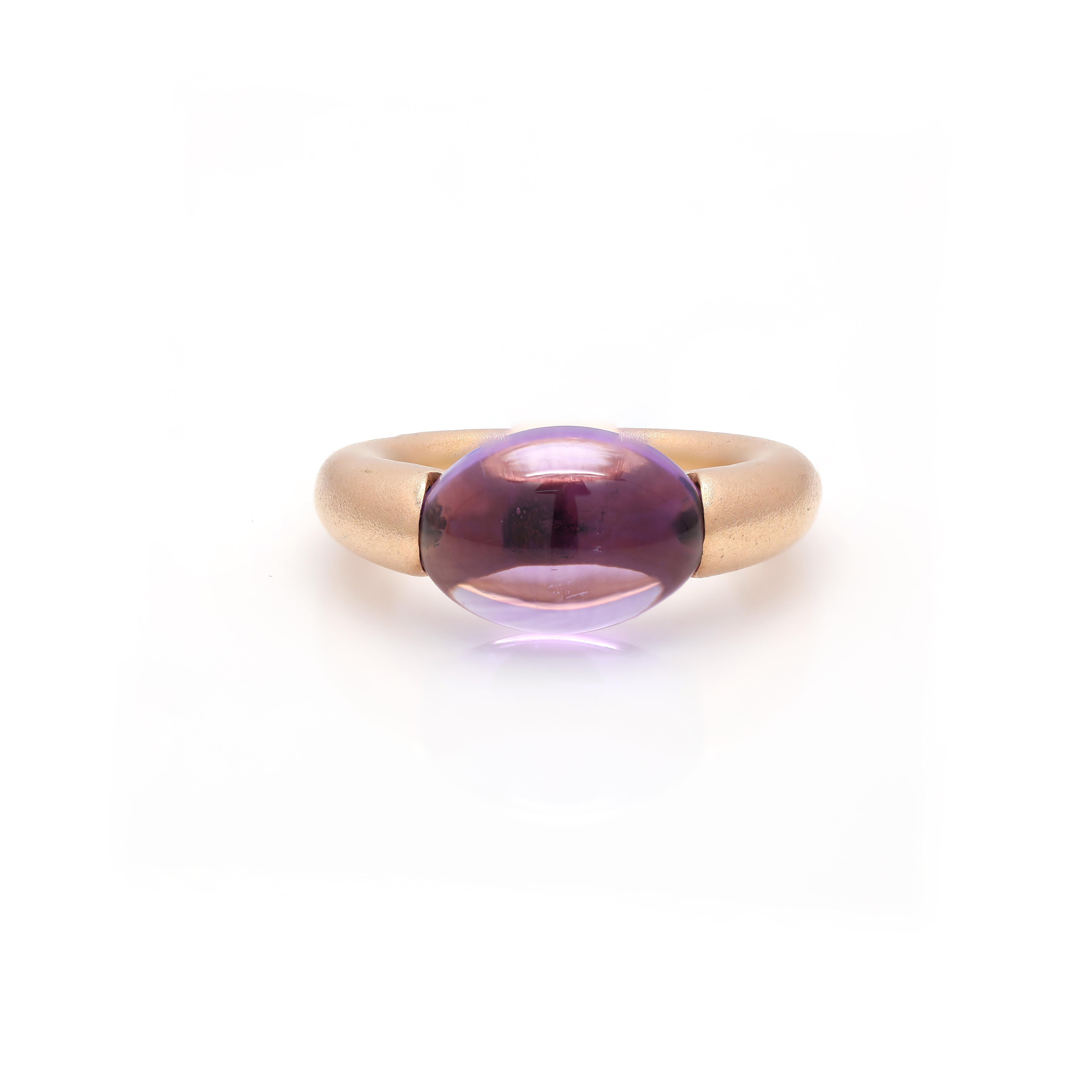 For Sale:  5.88 Carat Bubble Amethyst Ring Handcrafted in 14K Solid Rose Gold 3