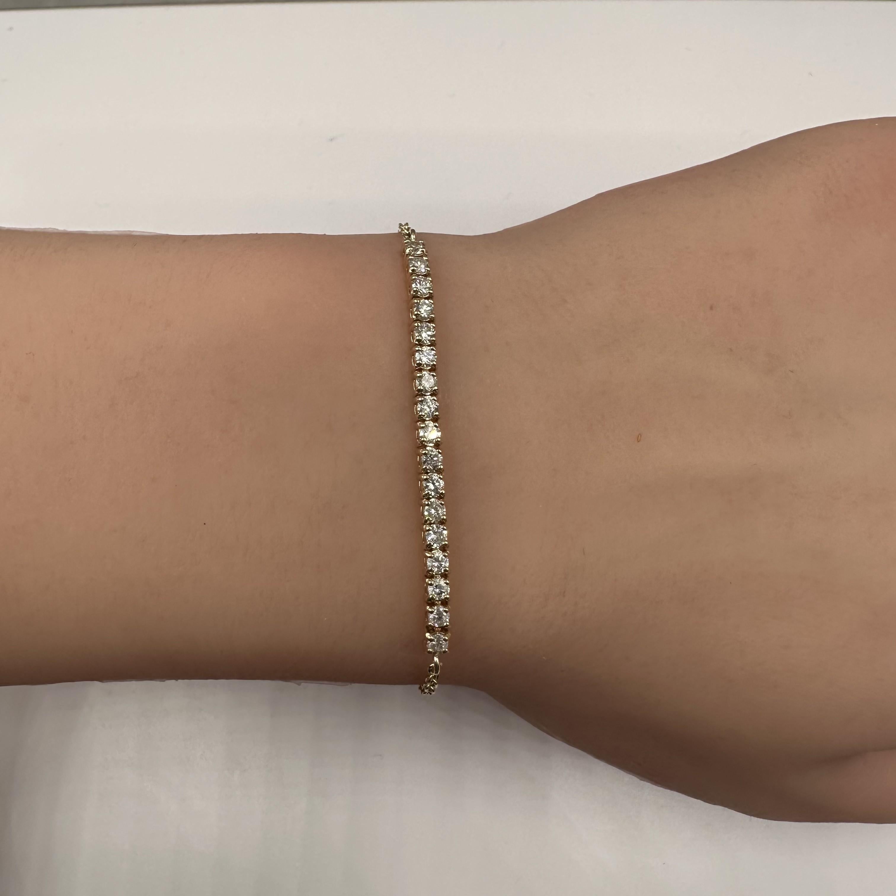 Trendy Diamond Bracelet in 14kt Yellow Gold - 0.51ctw GH SI2-I1, 7