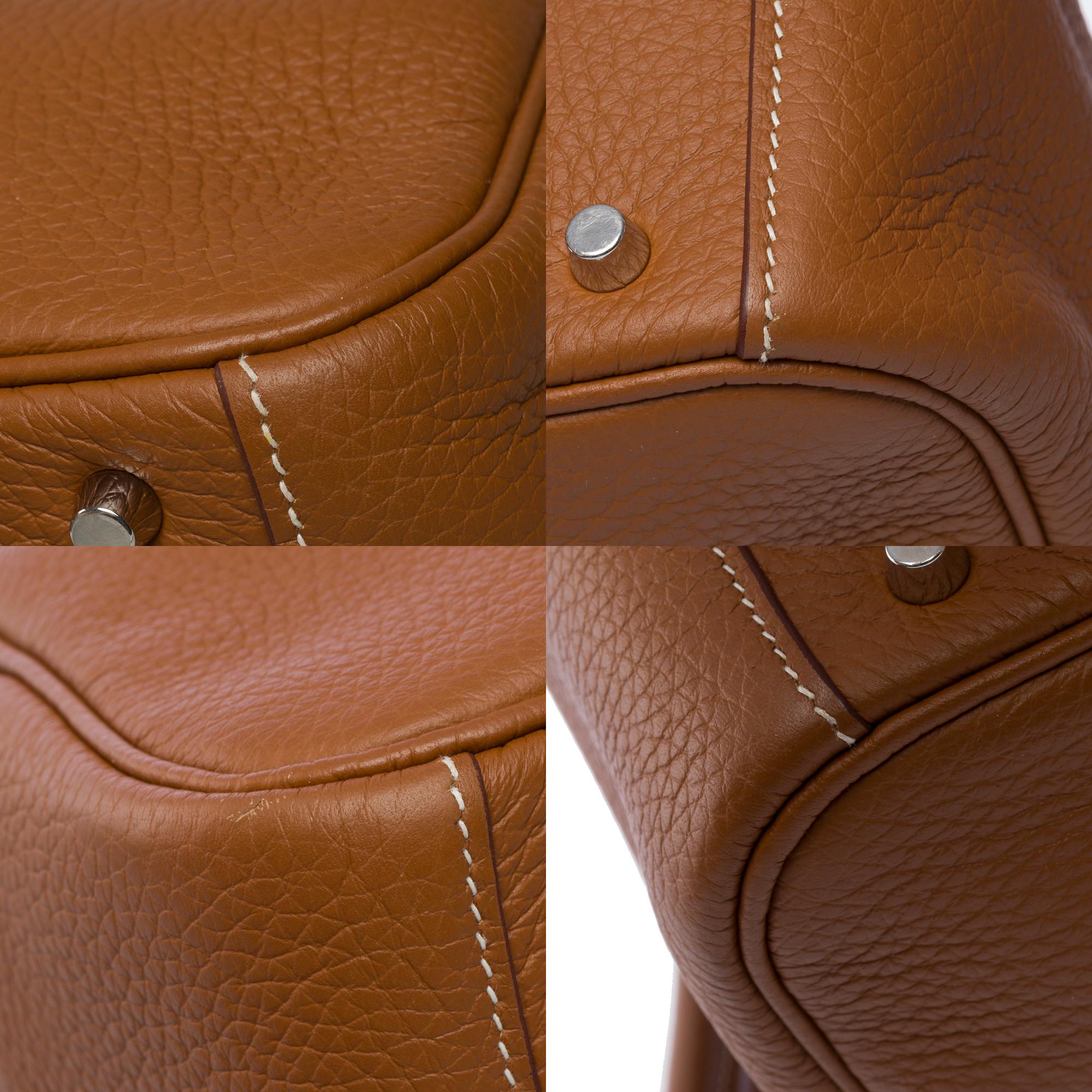 Tracolla Trendy Hermes Lindy Mini 17 in pelle Togo Oro, PHW in vendita 8