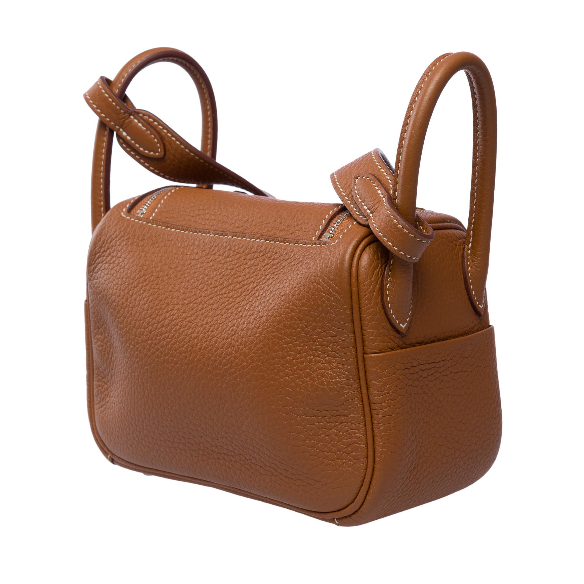 da uomo o donna Tracolla Trendy Hermes Lindy Mini 17 in pelle Togo Oro, PHW in vendita