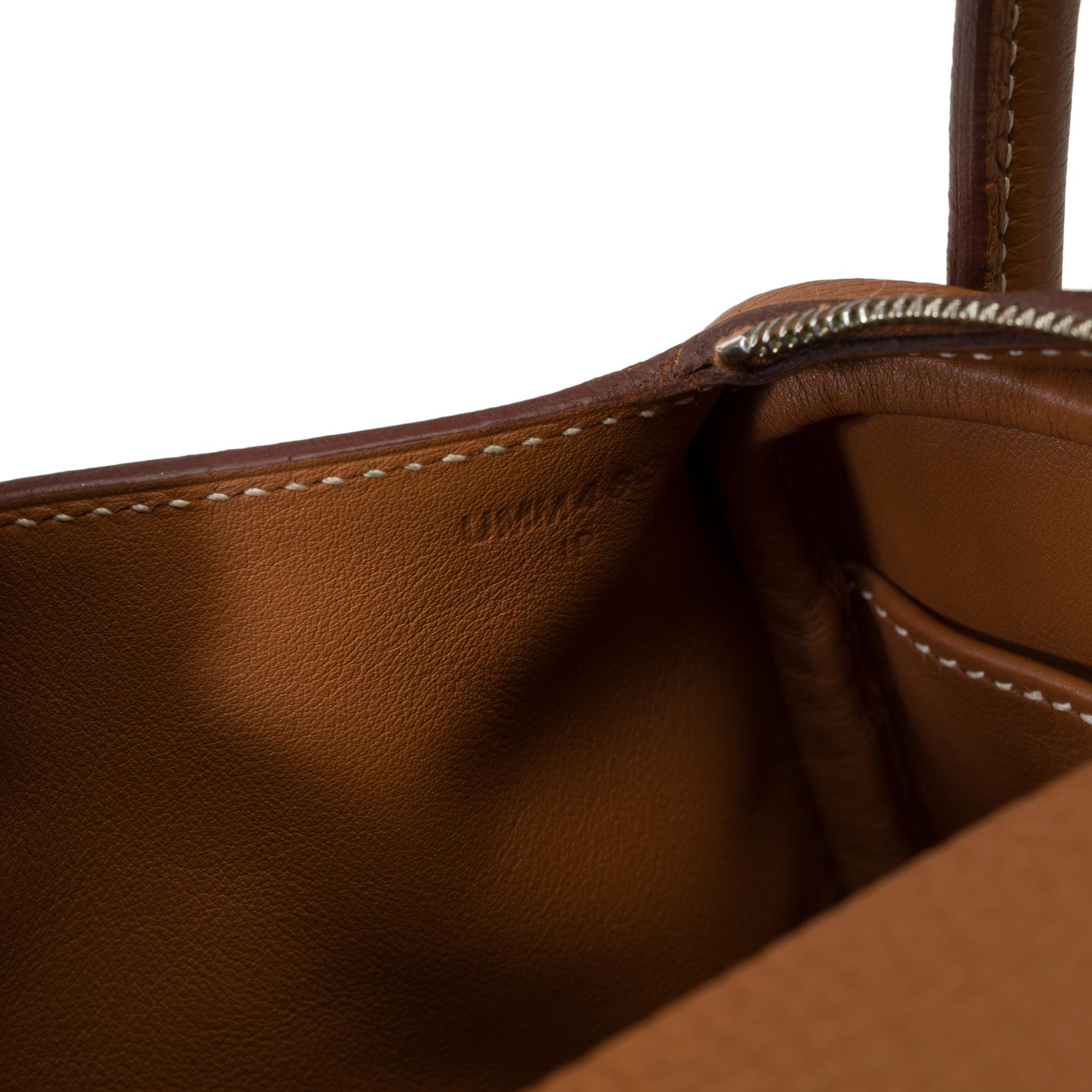 Tracolla Trendy Hermes Lindy Mini 17 in pelle Togo Oro, PHW in vendita 3