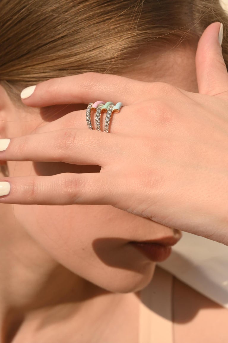 Adjustable Friendship Diamond Ring Riva Mini Circle Stacking Ring