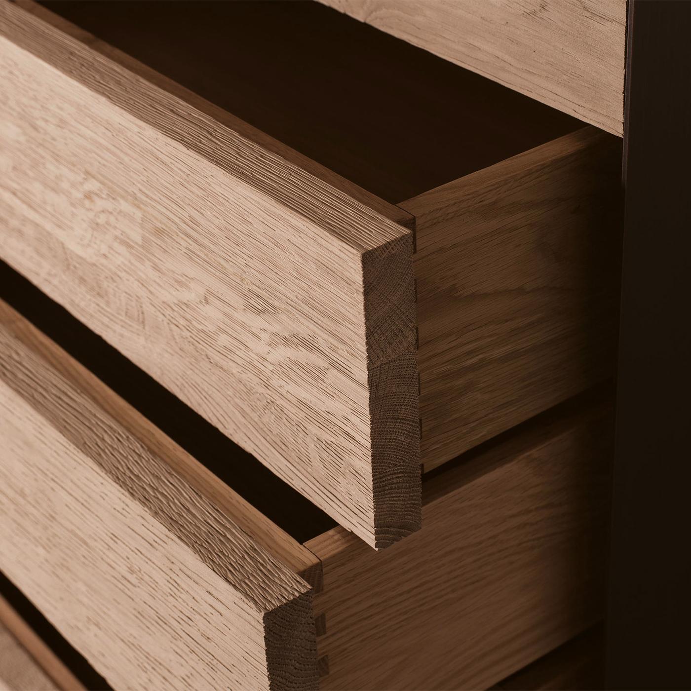 Contemporary Trendy Oak Chest of Drawers For Sale