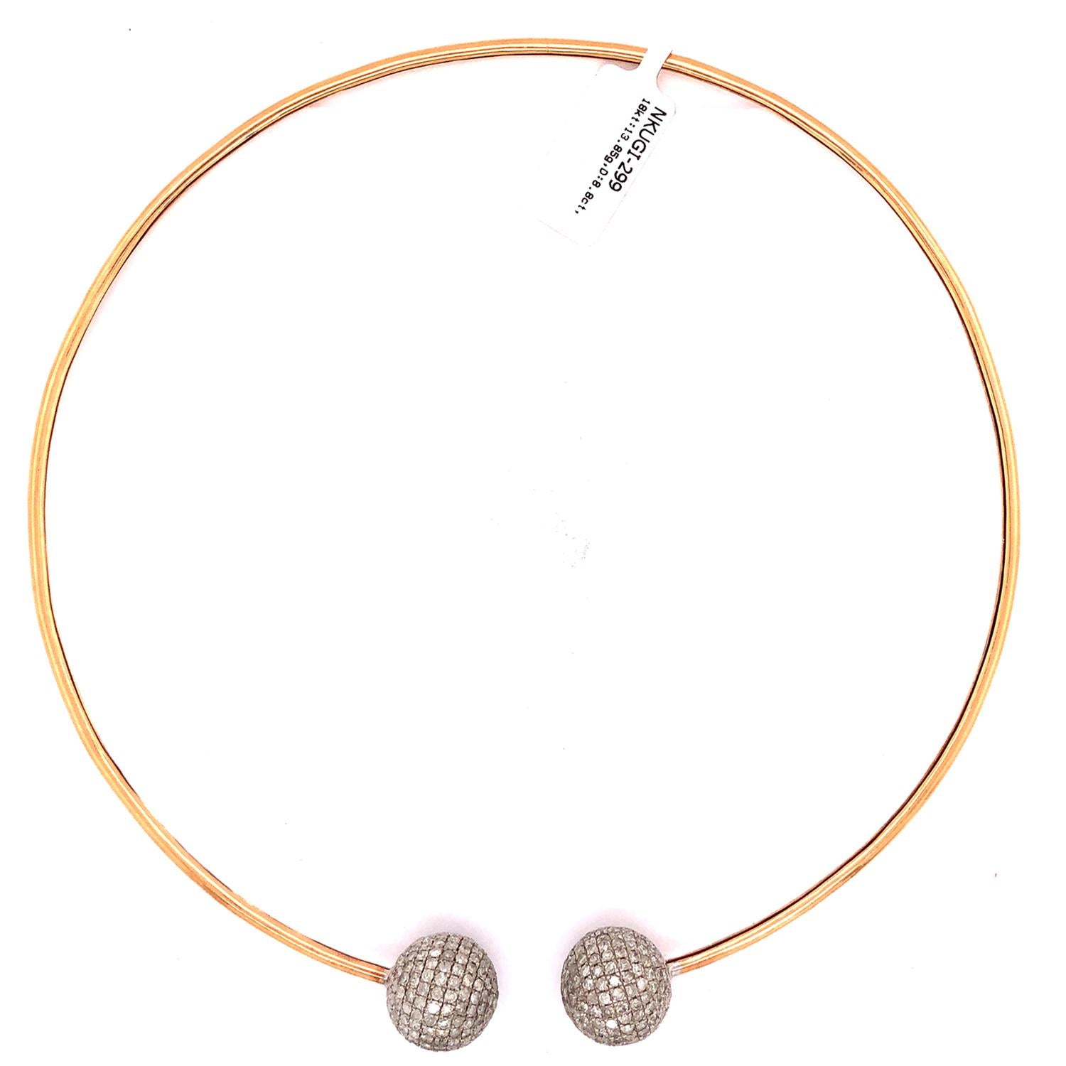 Chic and lovely looking Grey Diamond Ball Choker Necklace in 18k Yellow Gold is trending and can be layered with long charm necklaces. Diamond Balls are 16mm in size.


18kt gold: 13.85gms
Diamond:8.8cts
Bead 16mm
