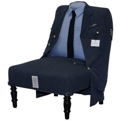 Tren Force Royal Air Force RAF Uniform Sessel, Seltener einzigartiger Fund