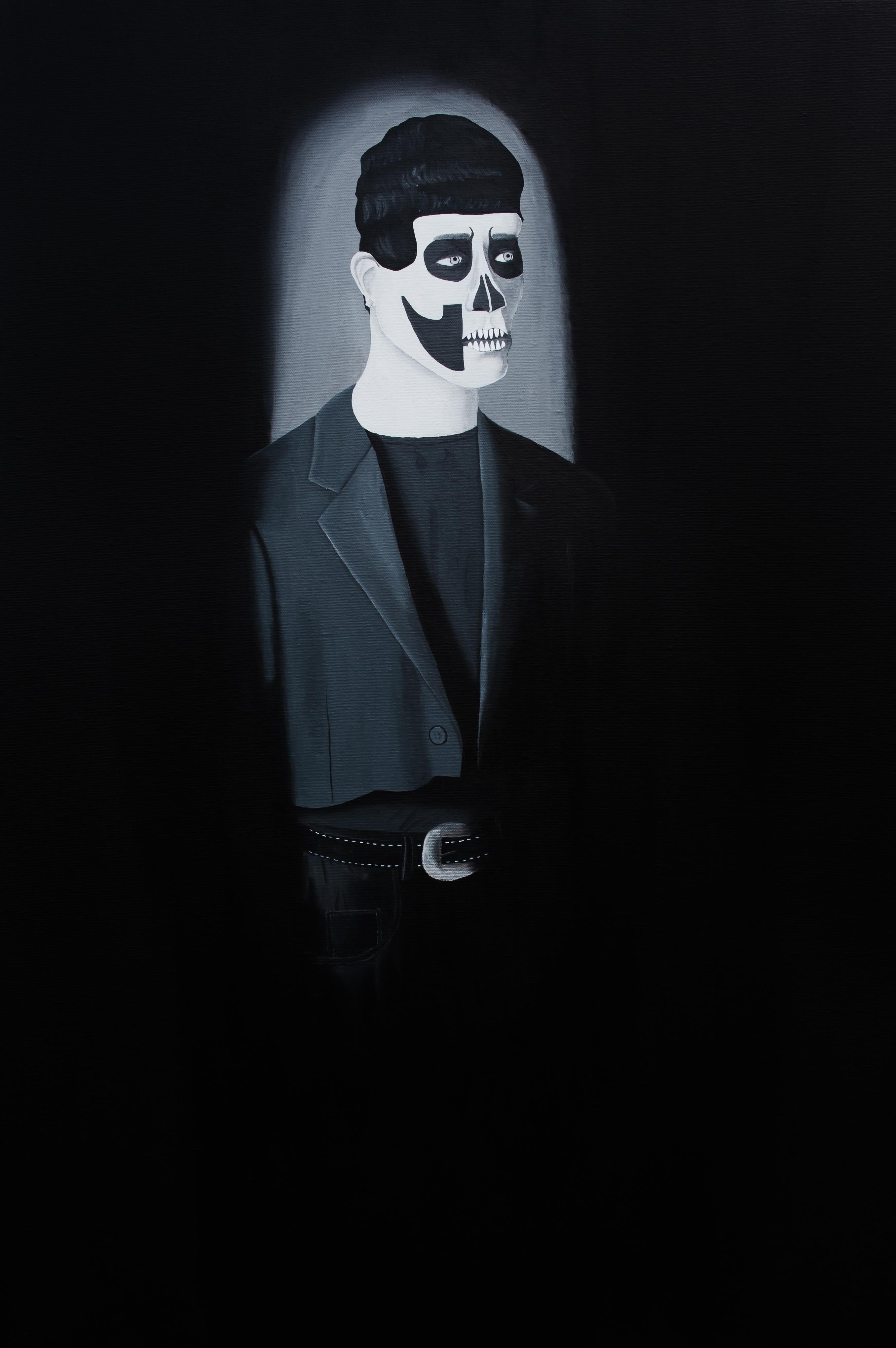 Figurative Painting de Trenity Thomas - Vivo en la oscuridad