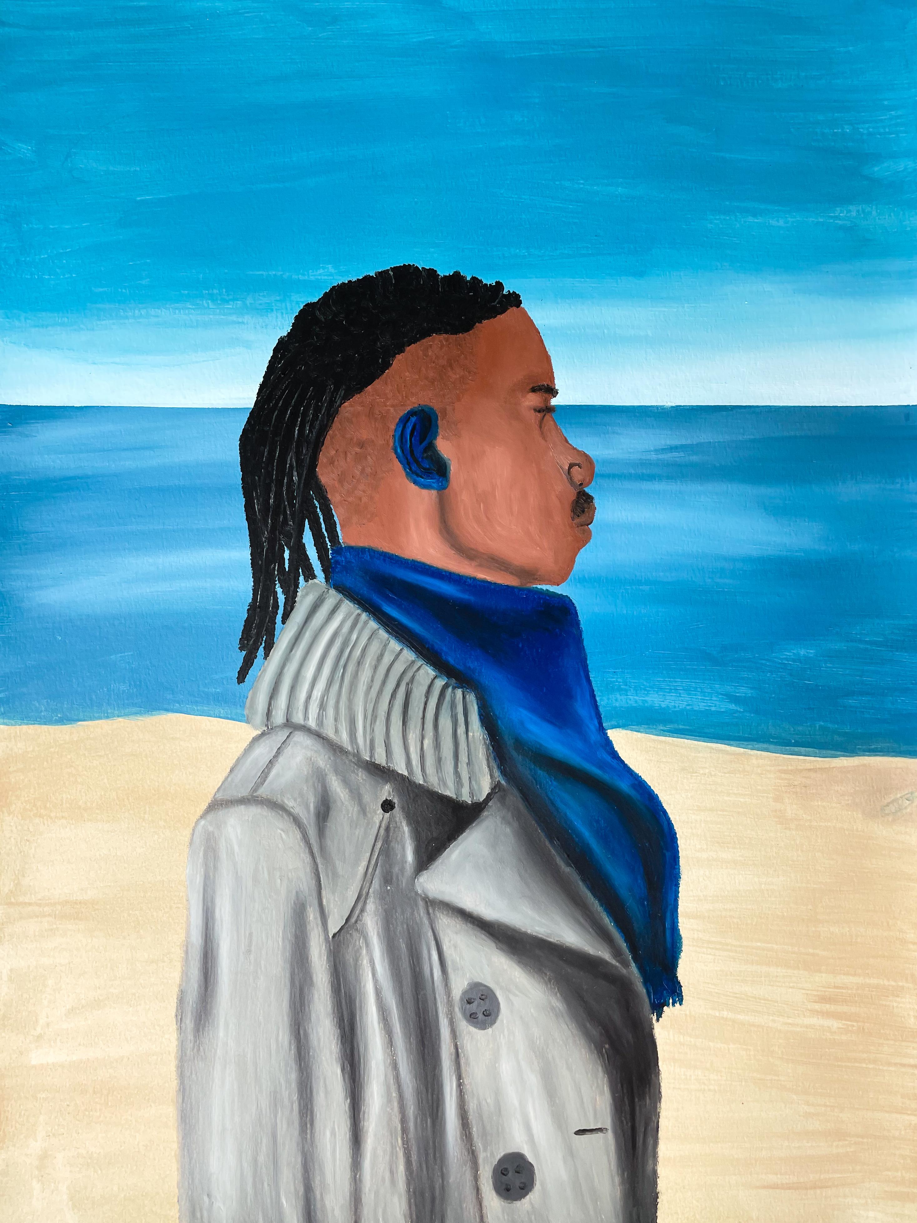 Figurative Painting di Trenity Thomas - Osservo in silenzio stando nel mio spazio (lato destro)