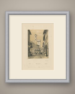 Trent, Tyrol, Street Scene, Tinted Lithograph by J.D. Harding, circa 1836
