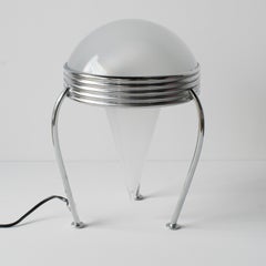 Trenta Massimo Iosa Ghini Glass and Steel Lamp Postmodern 80s\