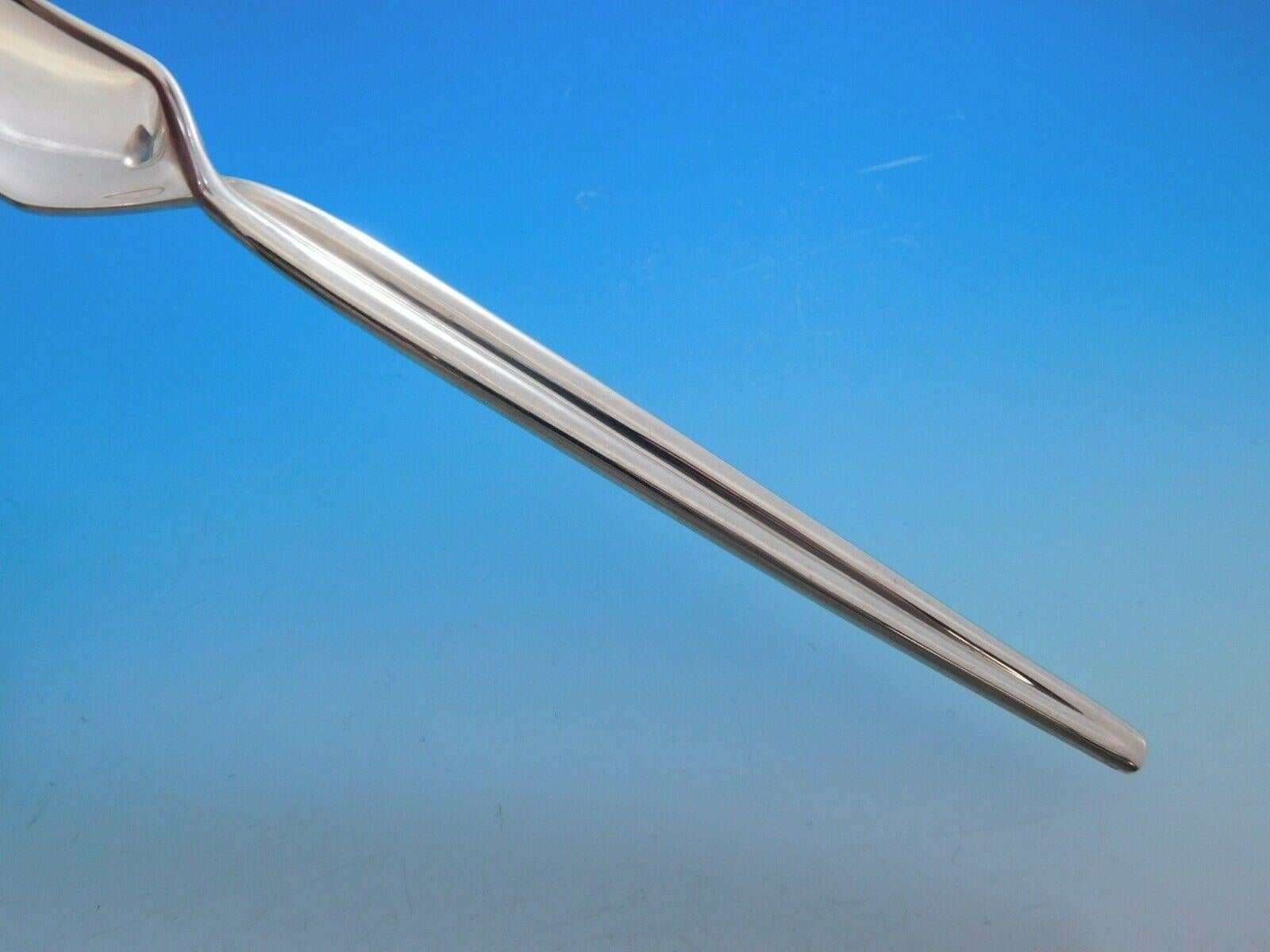 Trenza by Celsa Mexico Sterling Silver Flatware Set Service Midcentury Mod 76pc In Excellent Condition In Big Bend, WI