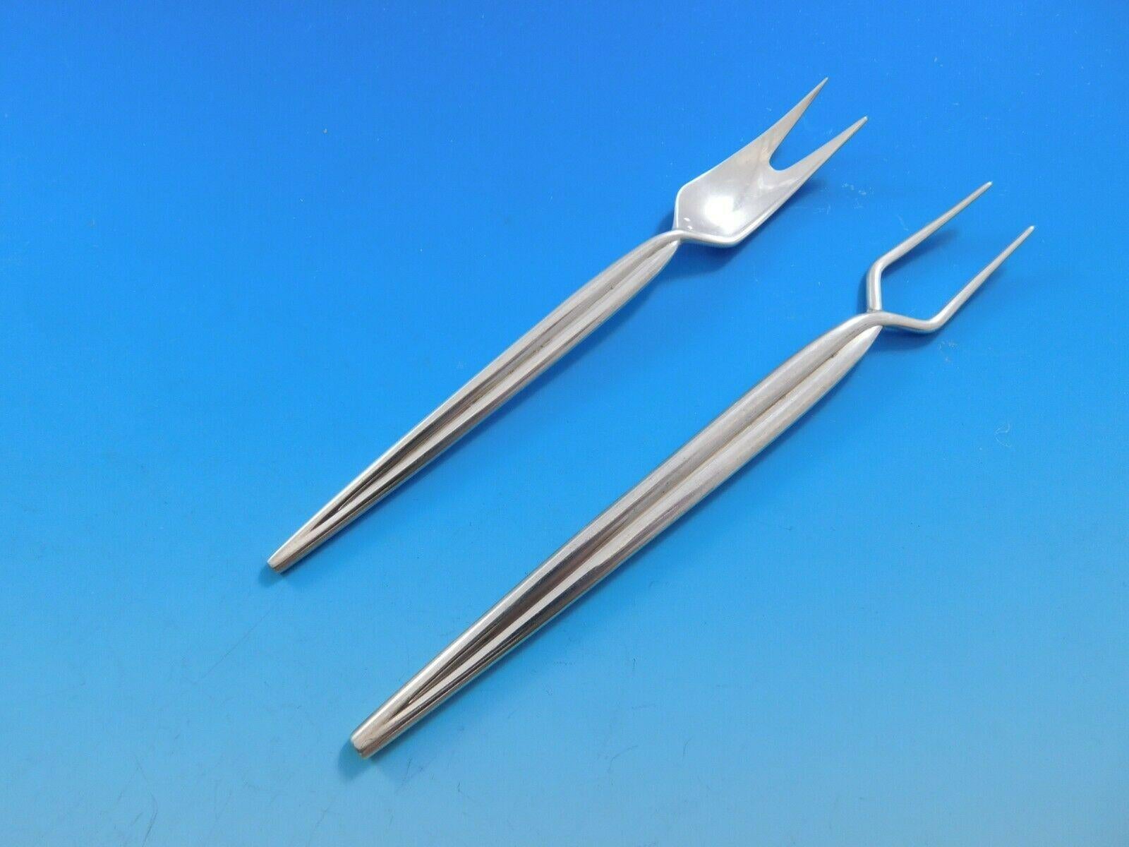 Trenza by Celsa Mexico Sterling Silver Flatware Set Service Midcentury Mod 76pc 3