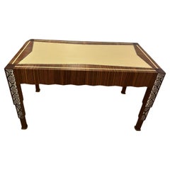 Vintage Très beau bureau en palissandre, python et cuir de vachette - Période Art Déco