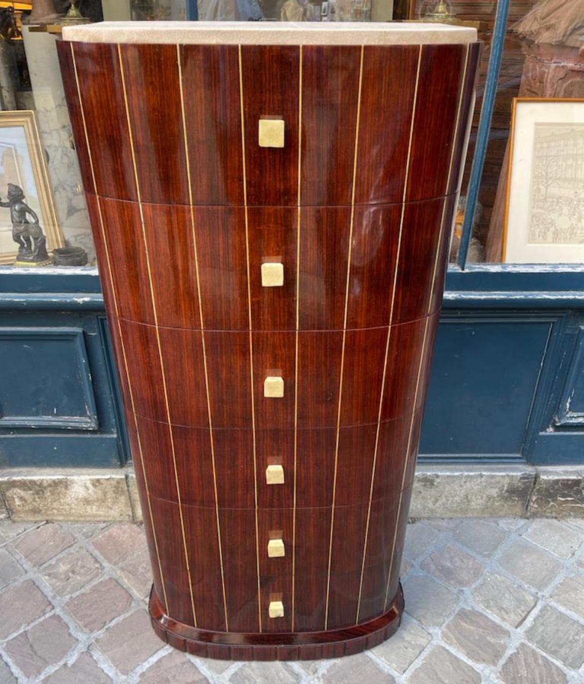 Art déco Très beau semainier en placage de palissandre en vente