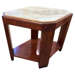 Très belle console ou table d'appoint en palissandre et Onyx - Période Art-Déco