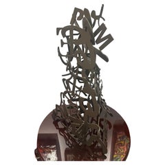 Très belle sculpture "Lettres Tour Eiffel" en métal thermolaqué bronze