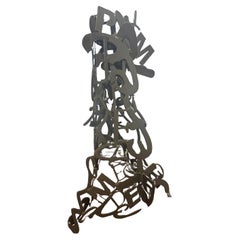 Très belle sculpture "Lettres Tour Eiffel" en métal thermolaqué bronze