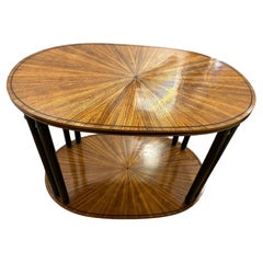 Très belle table à thé Art-Déco en placage de zébra - Maurice Dufrêne