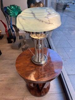 Très belle table d'appoint en loupe d'époque Art Déco