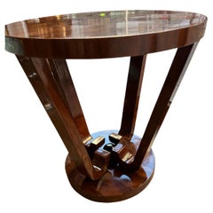 Très belle table d'appoint en loupe d'époque Art Déco