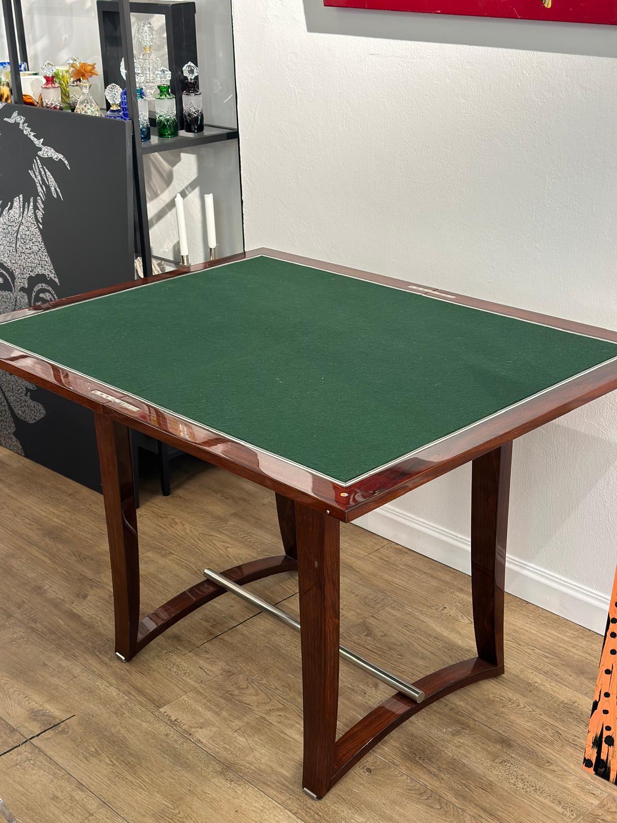 Art déco Très belle table de jeu en palissandre en vente