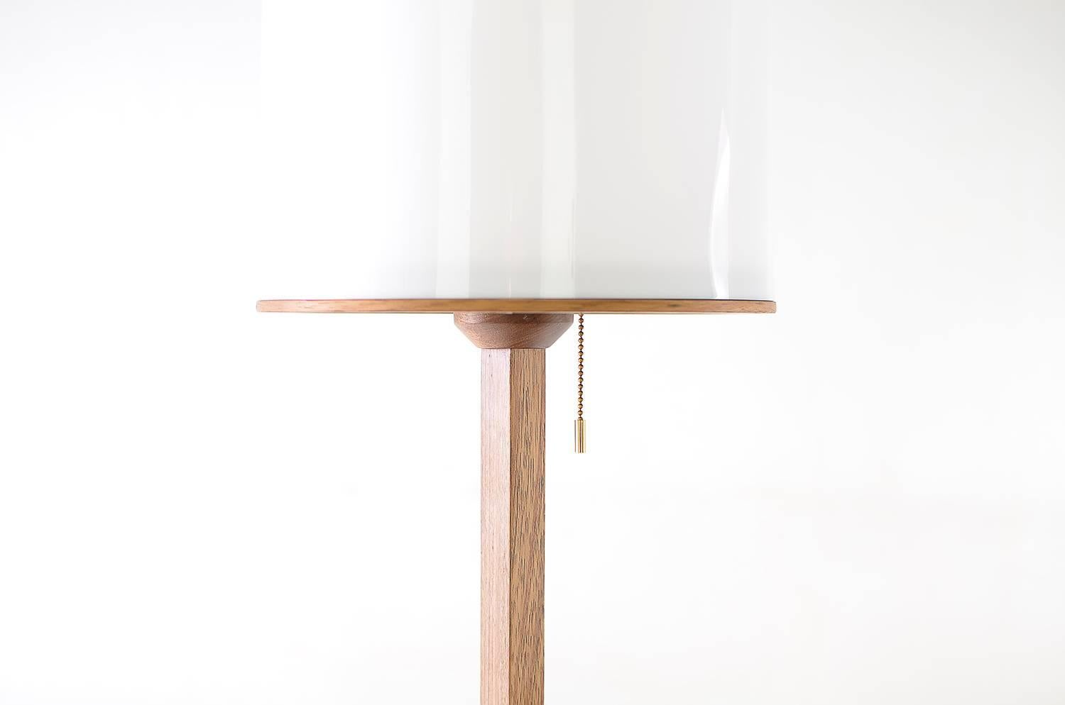 Três Brazilian Contemporary Wood Side Table and Floor Lamp by Lattoog 1