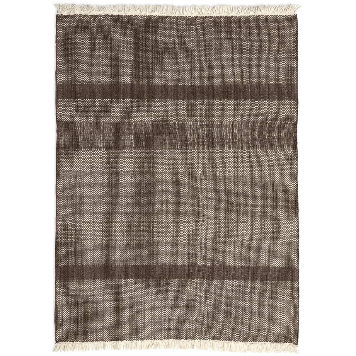 Tres Chocolate Hand-Loomed Wool and Felt Texture Rug by Nani Marquina
