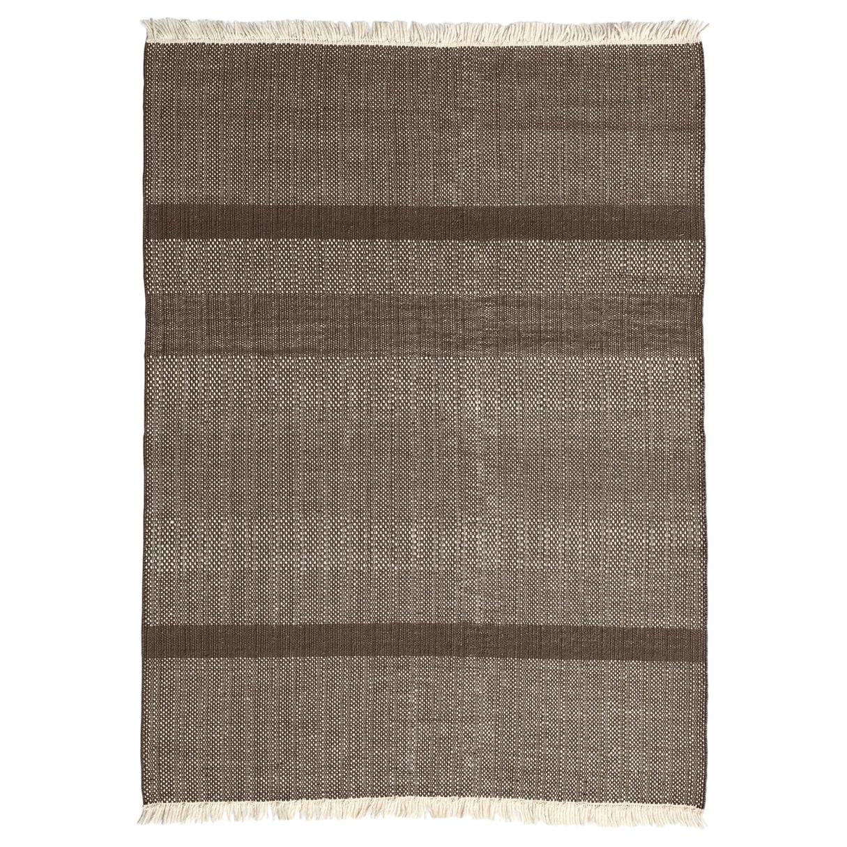 Tres Chocolate Hand-Loomed Wool and Felt Texture Rug by Nani Marquina