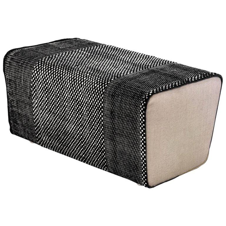 Tres Collection Black Wool and Felt Pouf by Andreu Carulla, 1stdibs New York