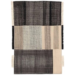 Tres Collection Black Hand-Loomed Wool and Felt Rug by Nani Marquina, Small