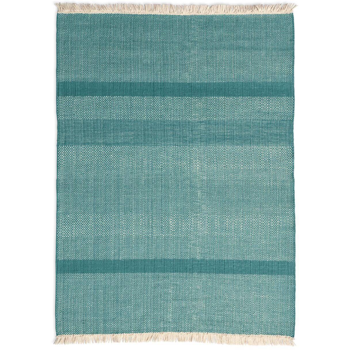 Tres Green Hand-Loomed Wool and Felt Texture Rug by Nani Marquina