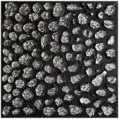 Painting Tresor 6 Liora Textured Square Silver Abstract Canvas Contemporary