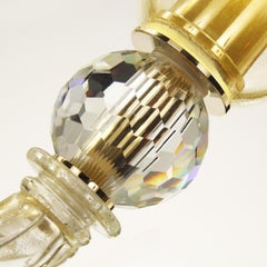 Sconce 2 arms Gold Color with precious Crystals details, Tresor by Multiforme