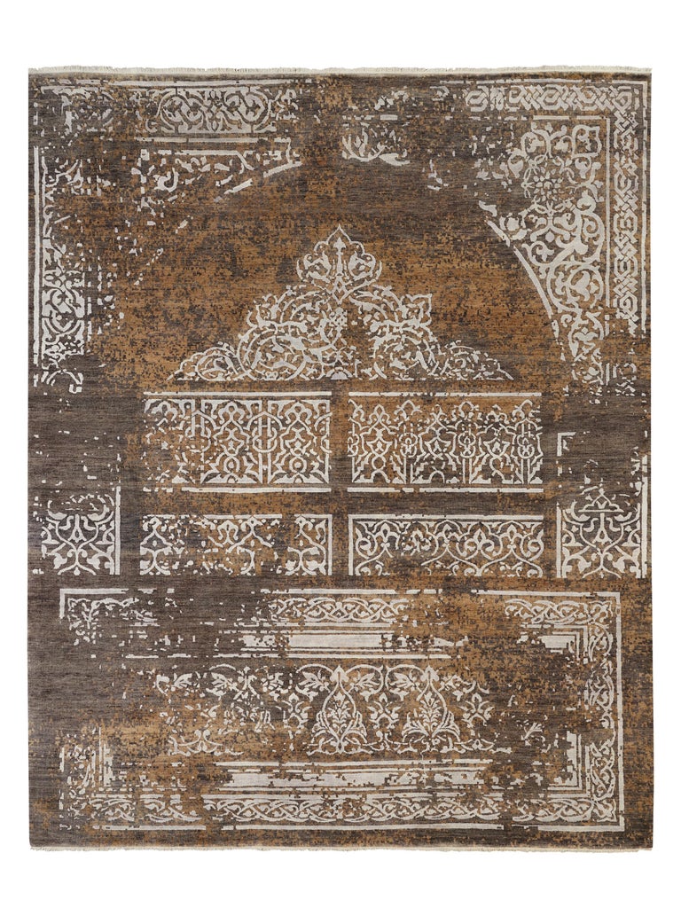 TRESOR Hand Knotted French Rococo Inspired Rug in Beige and Blue ...