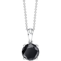Tresor Paris 2.34 Carat Black Diamond 18 Kt White Gold Solitaire Chain Pendant