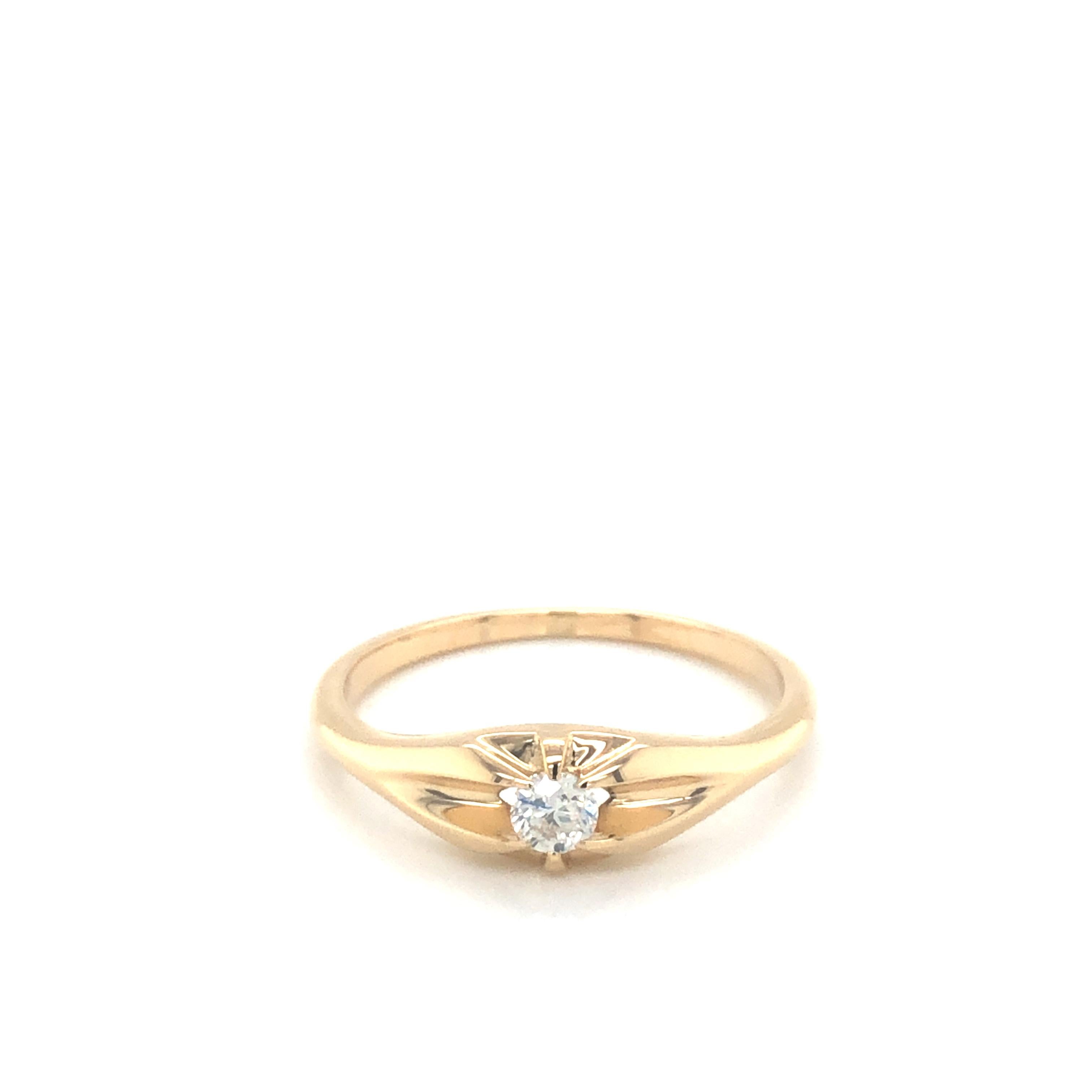 Tresor Paris Bespoke 1.00 Carat Round Diamond 18k Gold Claw Set Band Signet Ring 1