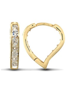 Tresor Paris Hoops 9 Karat Yellow Gold Huggie Cubic Zirconia Eart Earrings
