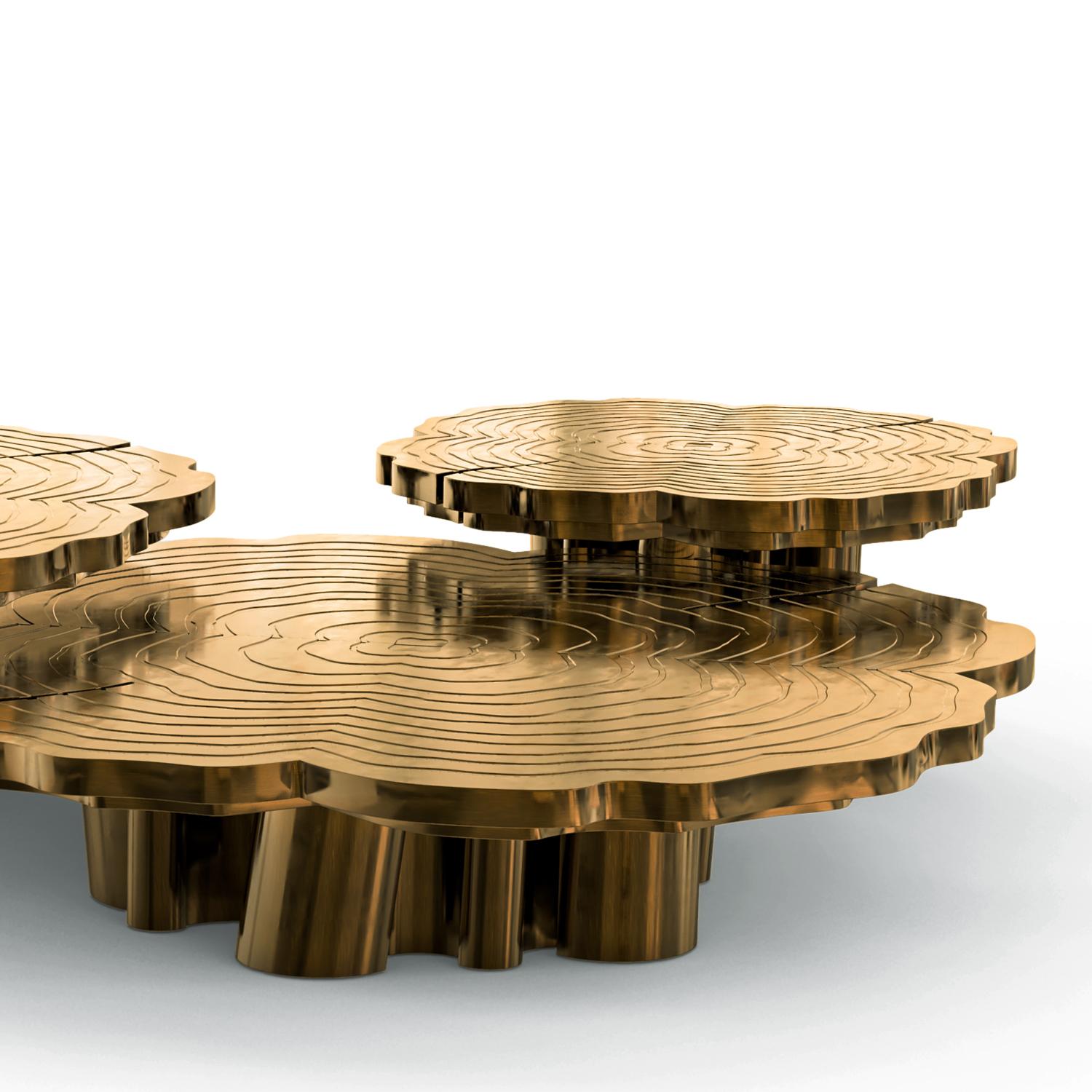 Tresor Patinated Set of 3 Coffee Table For Sale 1