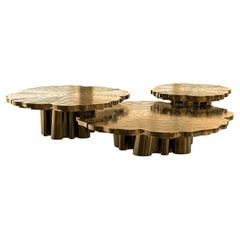 Tresor Patinated Set of 3 Coffee Table