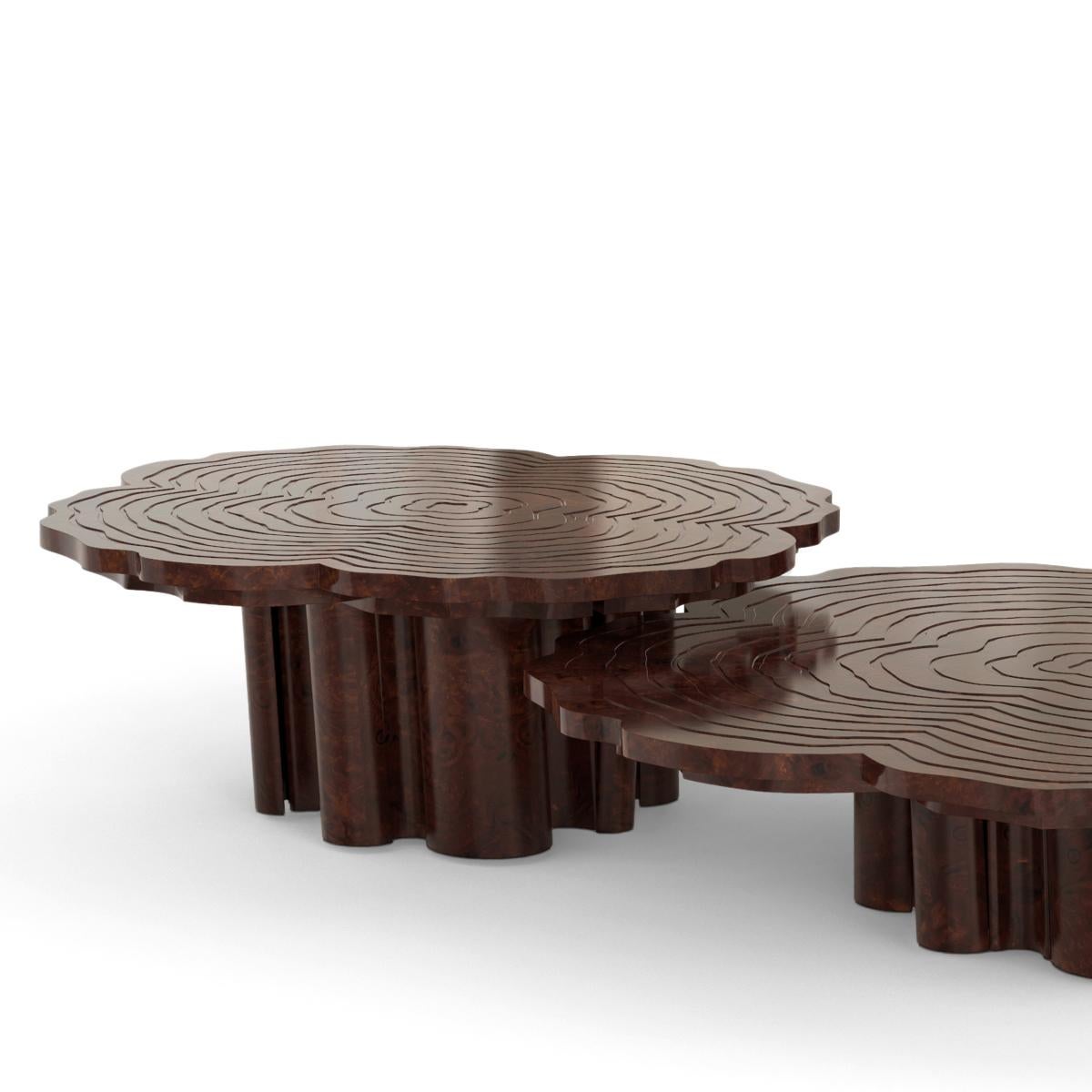 Portugais Table basse en noyer Tresor Set of 3 en vente