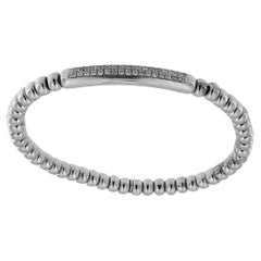 Tresore Stretch Bracelet White Gold with Diamonds by Hulchi Belluni