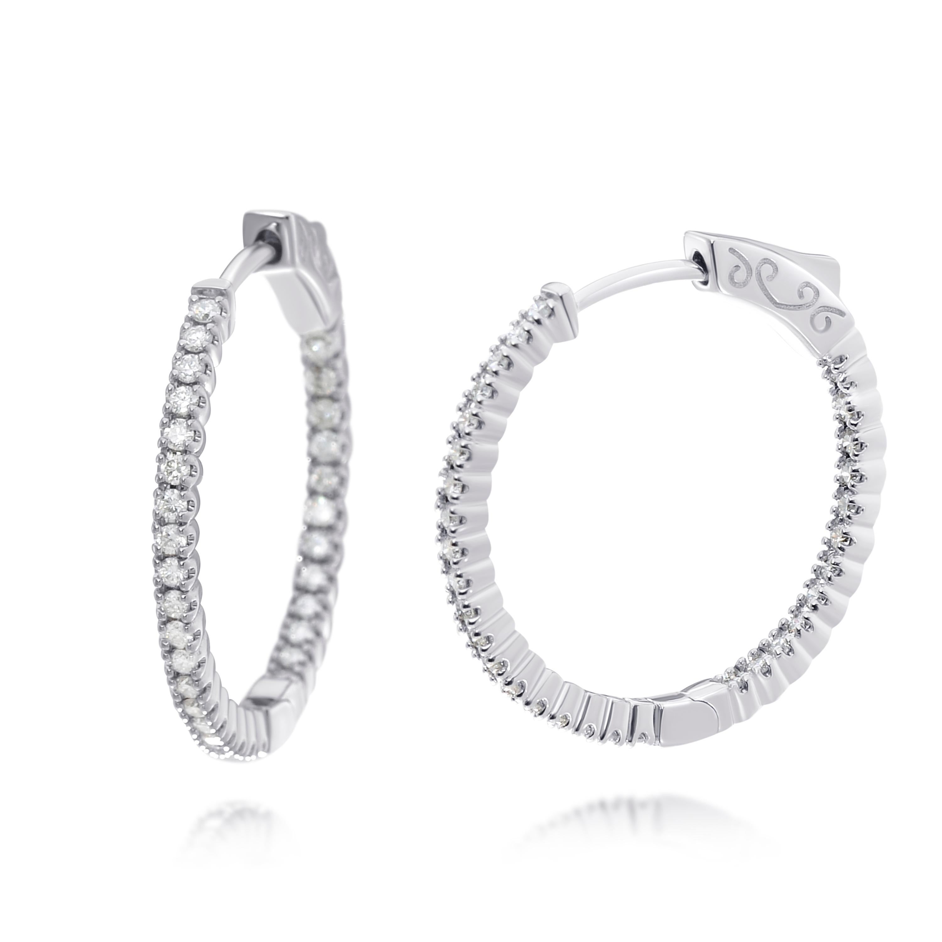 Tresorra Creolen aus 18 Karat Weißgold mit Diamanten (Zeitgenössisch) im Angebot